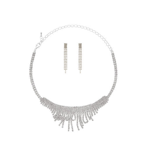 [50925] SET DE COLLAR + AROS STRASS COLGANTE
