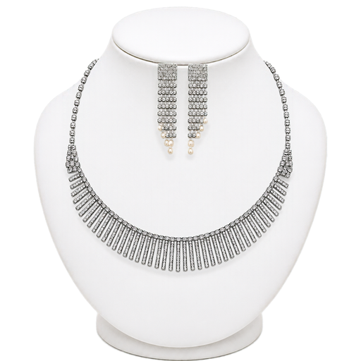 [50926] SET COLLAR + AROS STRASS COLGANTE