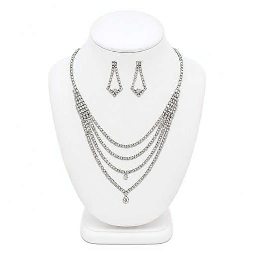 [50927] SET COLLAR + AROS STRASS MULTI CADENA