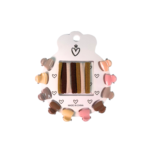 [50980] SET DE PELO COLOR NUDE CORAZON