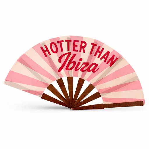 [51472] ABANICO DE TELA ESTAMPADO