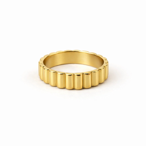 [51588] ANILLO ANCHO CON RELIEVE DORADO
