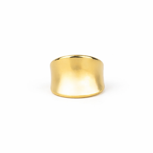[51590] ANILLO ANCHO CURVO DORADO
