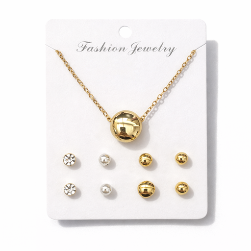 [51682] SET COLLAR + AROS X 4 DIJE CIRCULAR