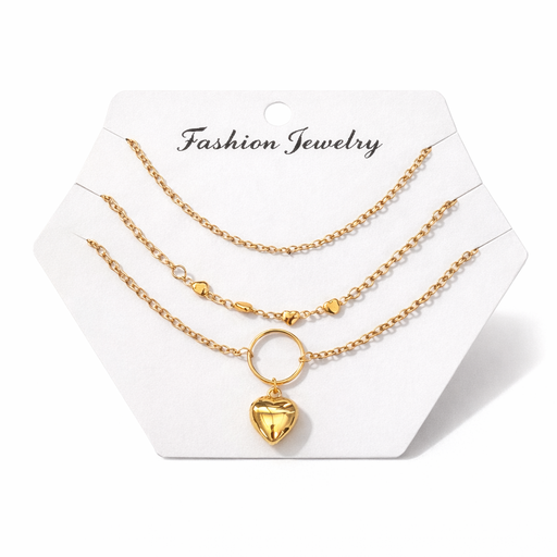 [51689] SET COLLAR X 3 CADENA CORAZON