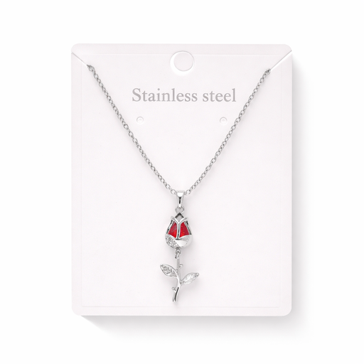 CADENA DIJE FLOR ACERO QUIRURGICO