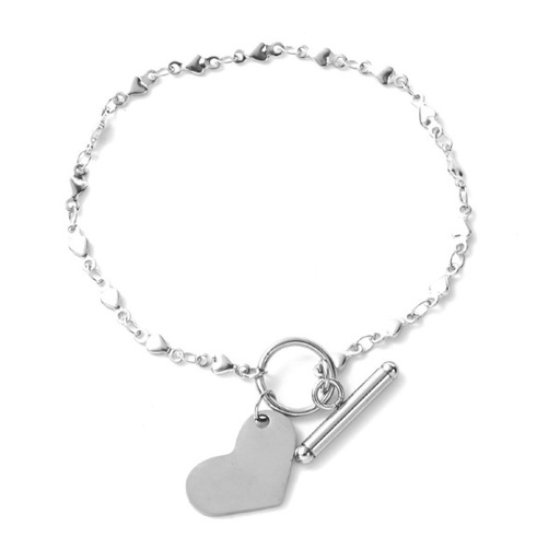 [51857] PULSERA DIJE CORAZON ACERO QUIRURGICO