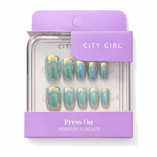 [51889] UÑAS PRESS ON CORTAS HOLOGRAFICA