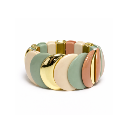 [52286] PULSERA ELASTICA BICOLOR OVALADA