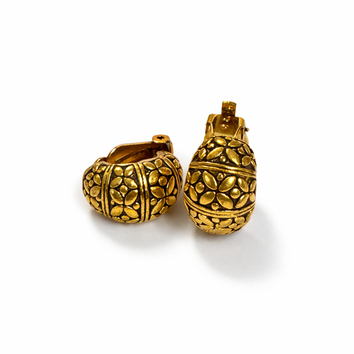 [52301] AROS CLIP DORADO LABRADO FLOR