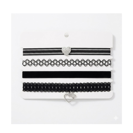 [52647] SET COLLAR CHOKER X4 DISEÑOS SURTIDOS