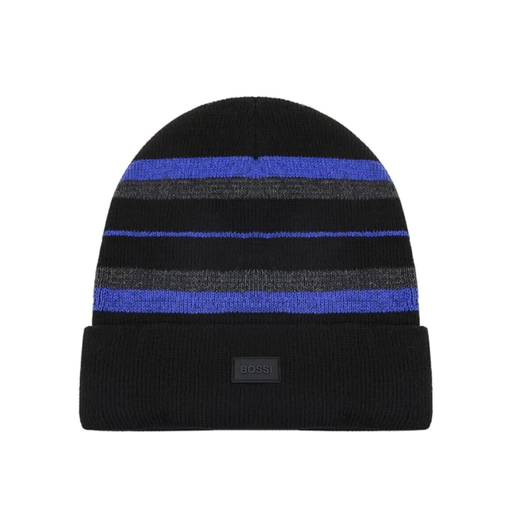 [52700] GORRO A RAYAS APLIQUE FRONTAL BOSSI