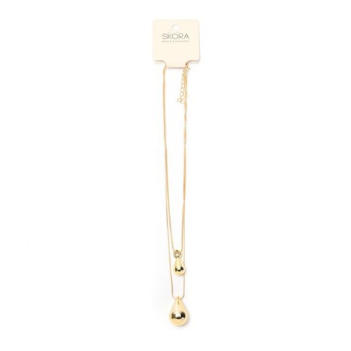 [52780] COLLAR DOBLE GOTA DORADA SKORA