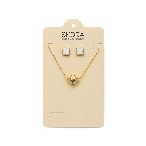 SET AROS + COLLAR TREBOL SKORA