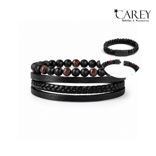 [52853] PULSERA HOMBRE VINTAGE CON CIERRE IMANTADO CAREY