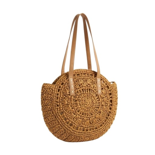 [52909] BOLSO DE PLAYA REDONDO DE RAFIA