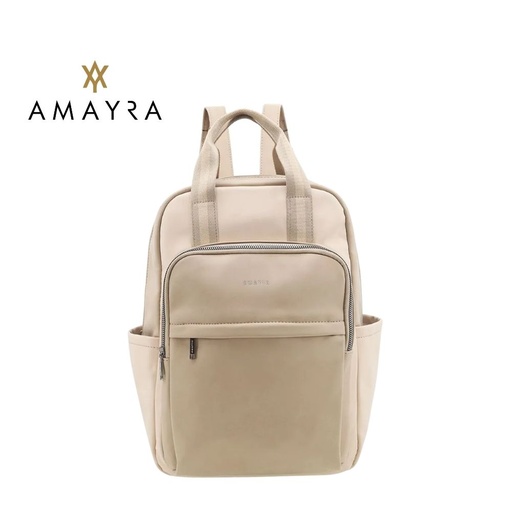 MOCHILA COMBINADA DISEÑO BICOLOR CON BOLSILLOS ORGANIZADORES AMAYRA
