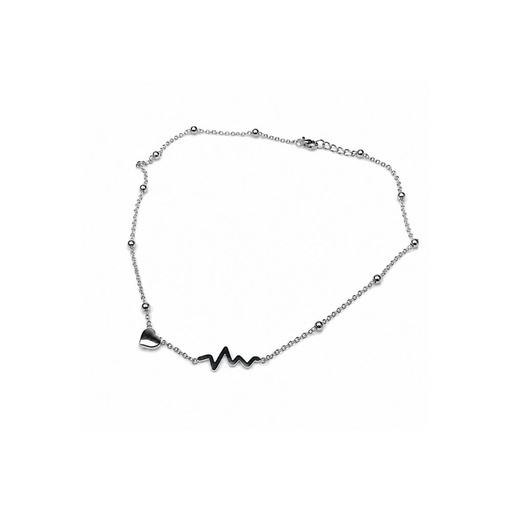 [53106] PULSERA DE ACERO LATIDOS Y CORAZÓN DISEÑO ELECTROCARDIOGRAMA