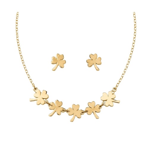 SET DE COLLAR Y AROS TRÉBOL DE LA SUERTE
