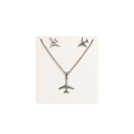 SET DE COLLAR Y AROS AVIÓN VIAJERO