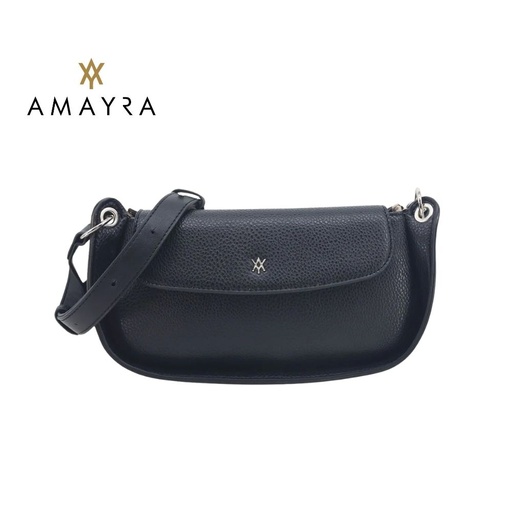 MINI BAG CON SOLAPA CURVA LOGO METÁLICO AMAYRA