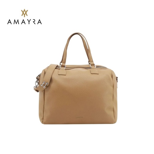 CARTERA TOTE DUFFLE BEIGE CON DOBLE CIERRE AMAYRA