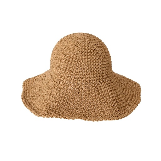 [53353] SOMBRERO PILUSO CAPELINA TEJIDO A CROCHET DE RAFIA LISO TRENDY
