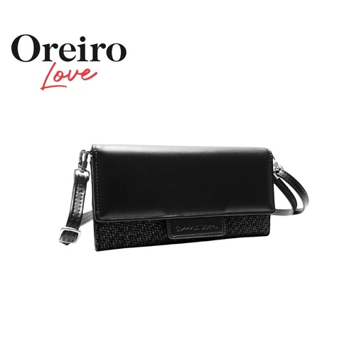 [53464] BILLETERA BANDOLERA SOLAPA Y TEXTURA TRENZADA OREIRO LOVE