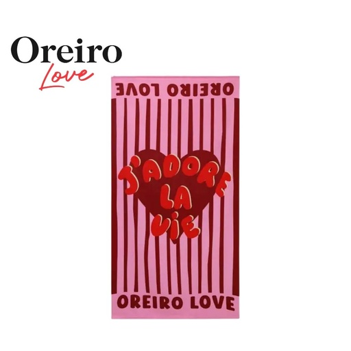 [53491] TOALLÓN PLAYERO "J'ADORE LA VIE" OREIRO LOVE