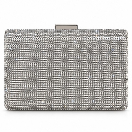 [53684] CARTERA CLUTCH DE FIESTA RÍGIDA CON STRASS Y BROCHE