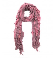 [0464] BUFANDA DE LANA CALADA CON FLECOS 180X25CM